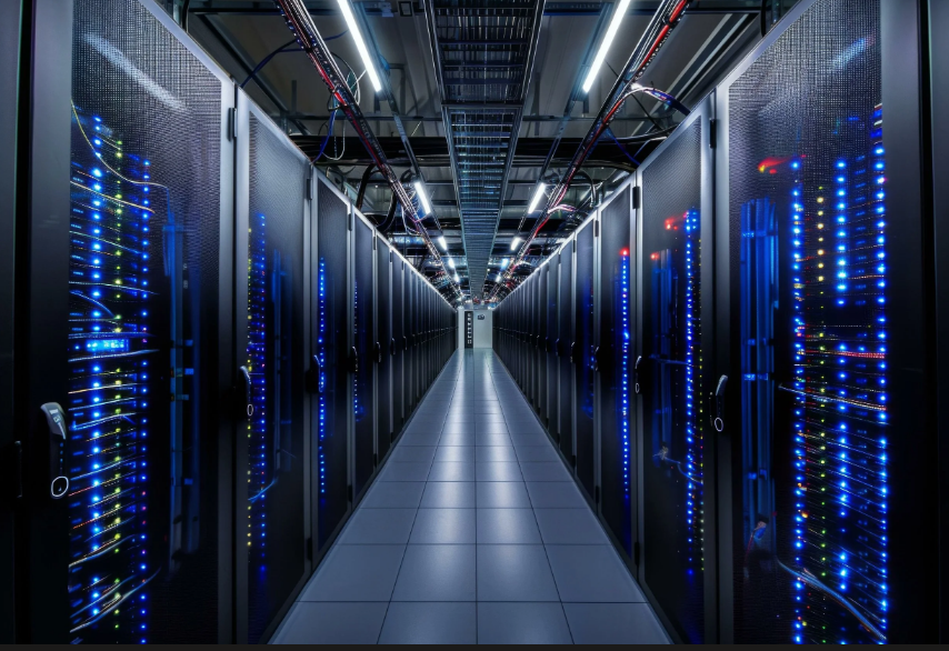 Allée de serveurs — data center HVAC